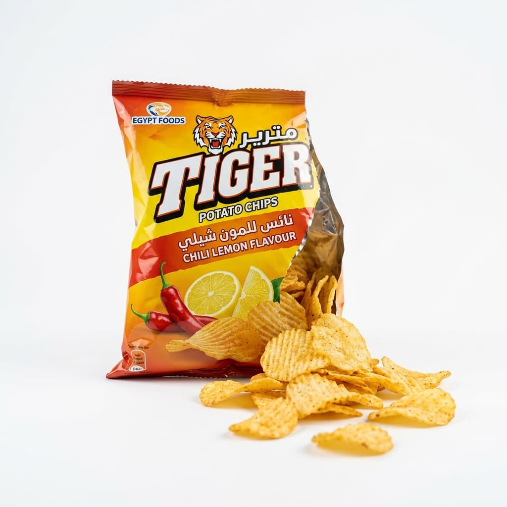 Product Photo: Egypt Foods Tiger Chips Chili & Lemon 100g